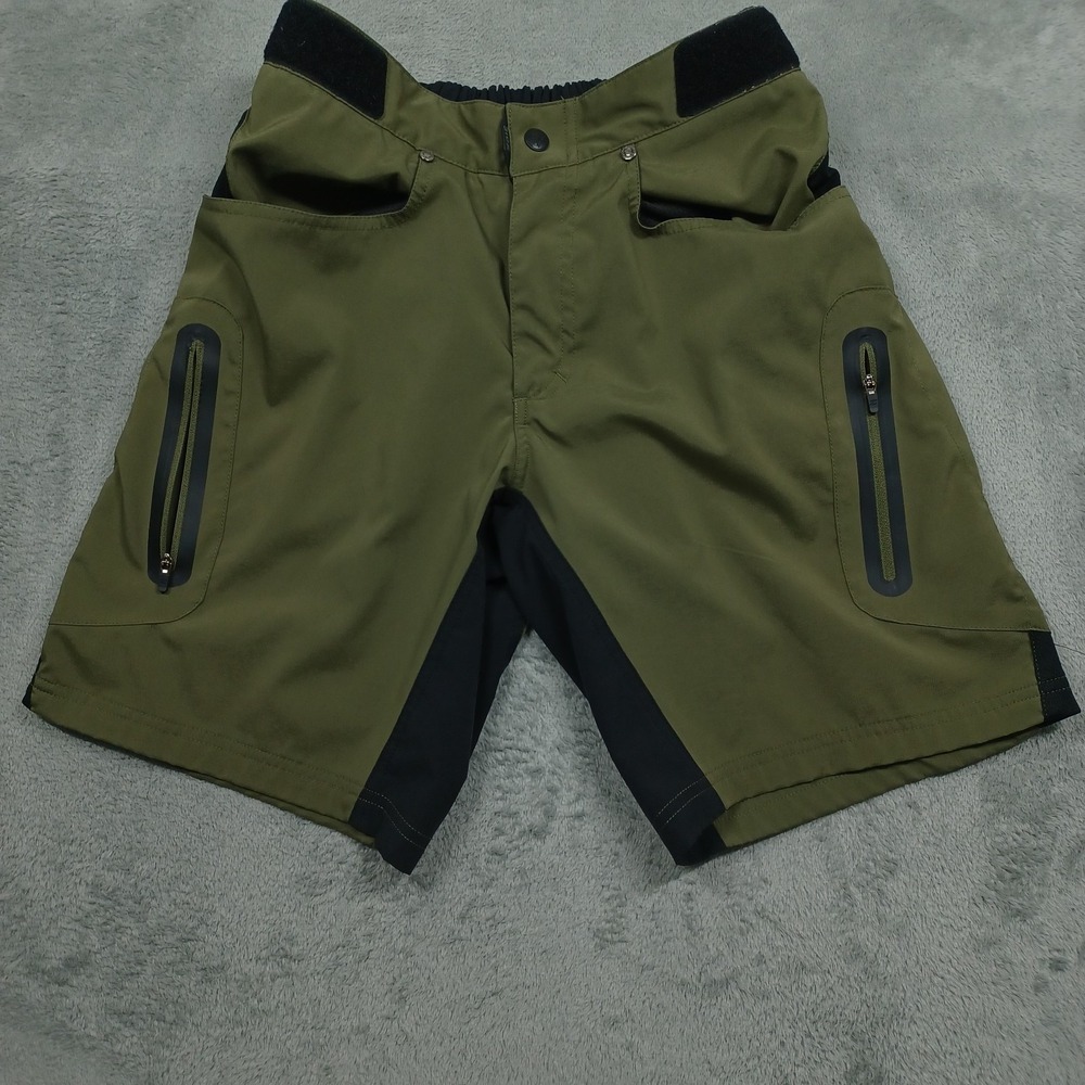 Zoic Shorts Womens Small Green Biking Activewear‎ Cargo Pockets Adjustable Waist